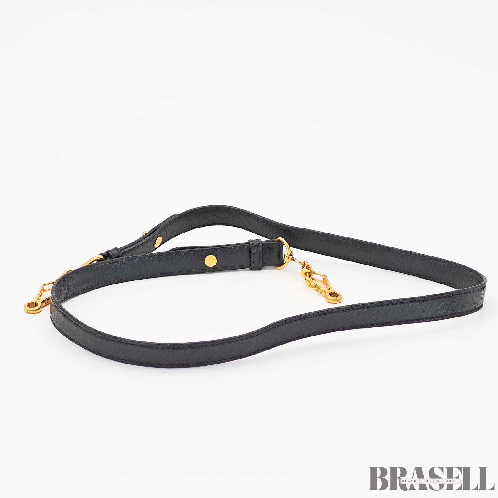 Miu Miu Gathered Handbag RT0383 2-Way Shoulder Bag Black