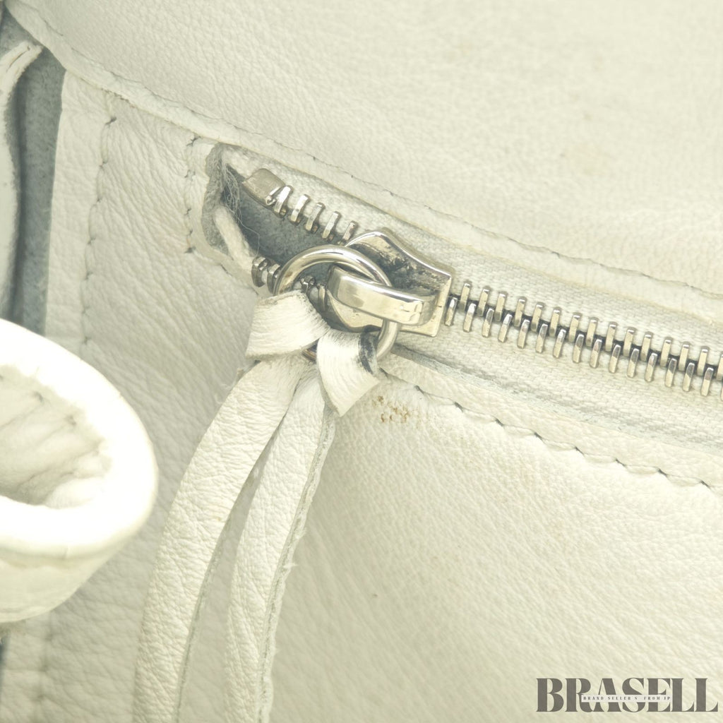 BALENCIAGA 2-Way Handbag Shoulder Bag Paper A4 370926 Ivory Women's