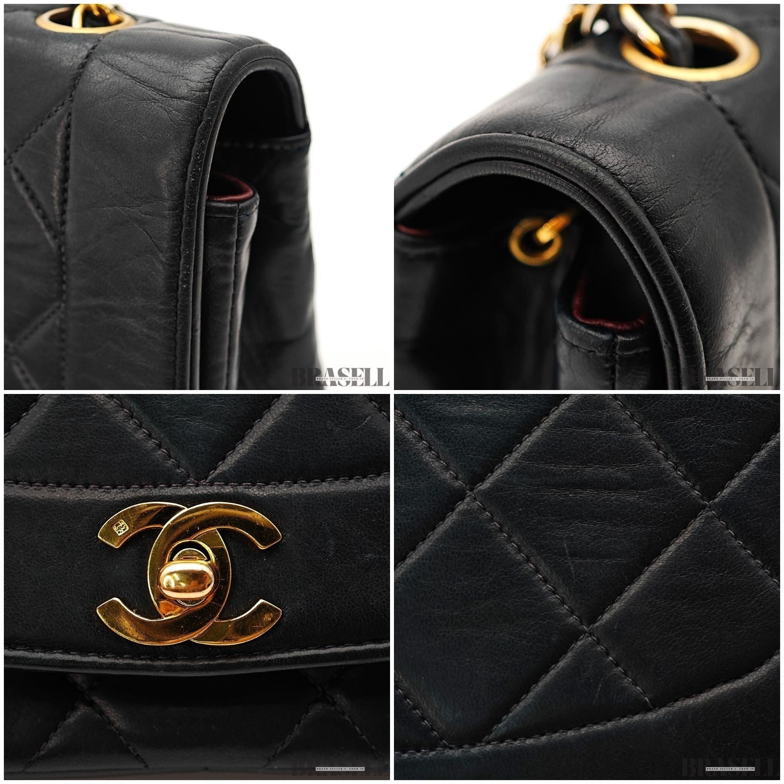 Chanel Diana 25 Bag Handbag Matelassé Flap Black Lambskin Women’s Guarantee Card