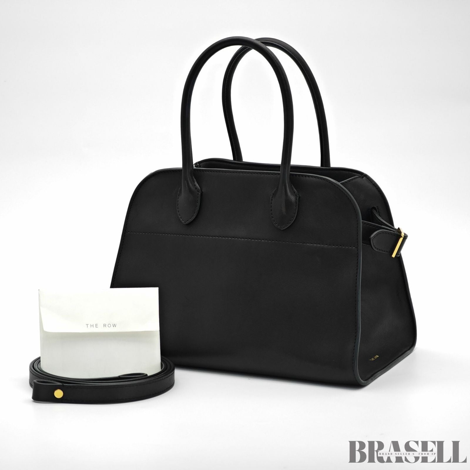 The Row Margaux 10 Bag Handbag Black Leather Woman w/ Shoulder Strap