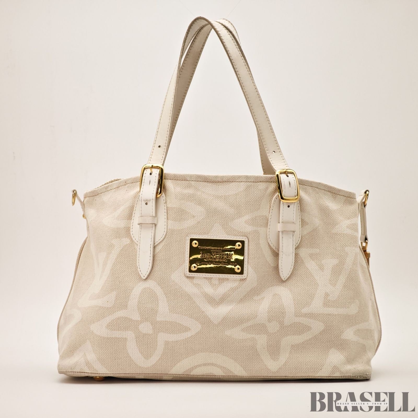 Louis Vuitton Tahitienne PM M95674 Tote Bag Large Capacity Sable Beige