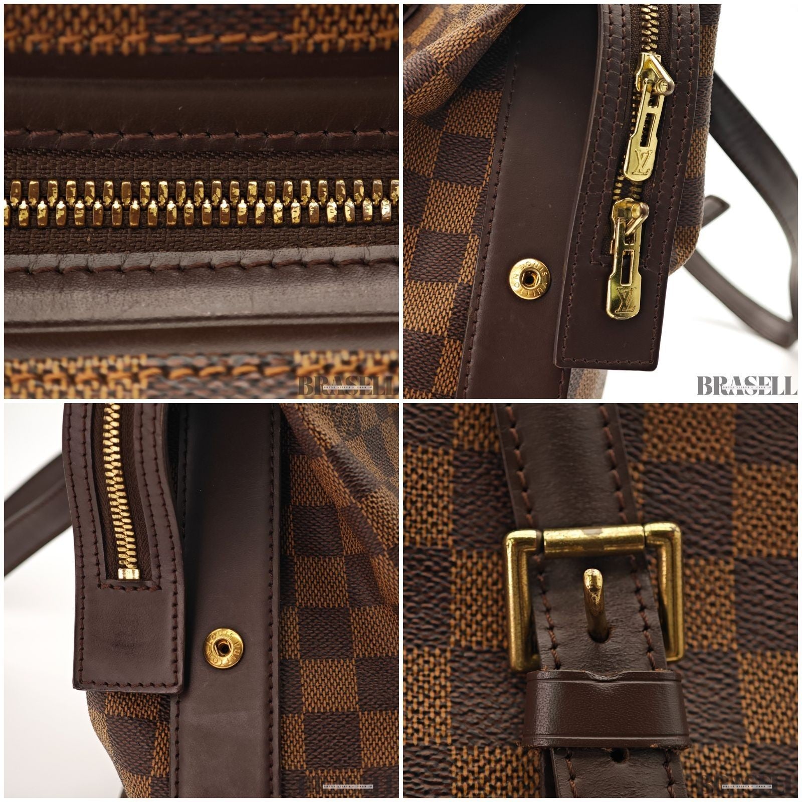 LOUIS VUITTON Chelsea Shoulder Tote Bag Damier Leather Canvas Brown N51119