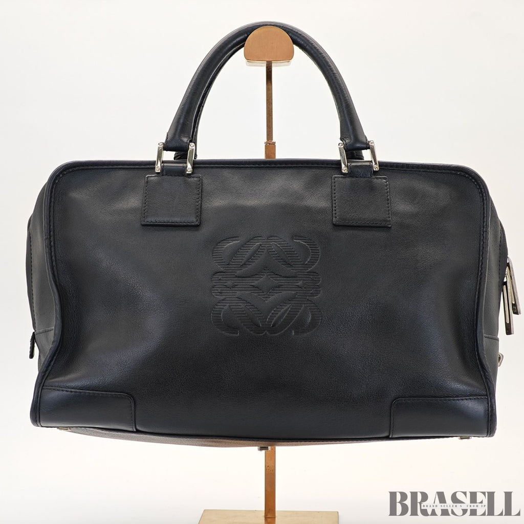 LOEWE Amazona 36 Handbag Horizontal Black with Silver Hardware