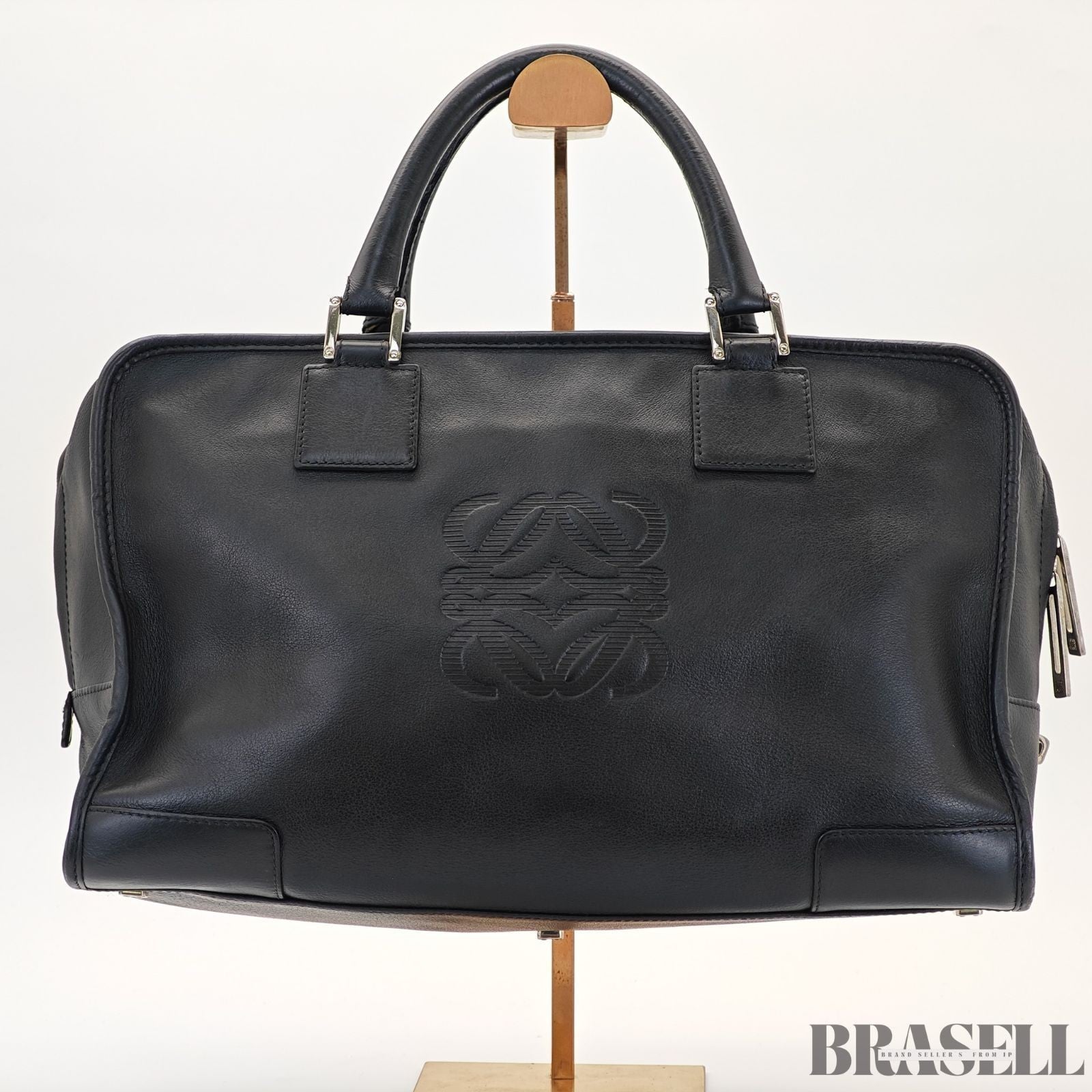 LOEWE Amazona 36 Handbag Horizontal Black with Silver Hardware