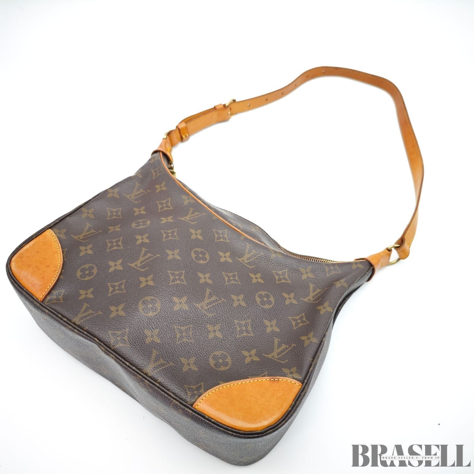 LOUIS VUITTON Boulogne 30 Shoulder Bag Monogram Leather Brown M51265 Women