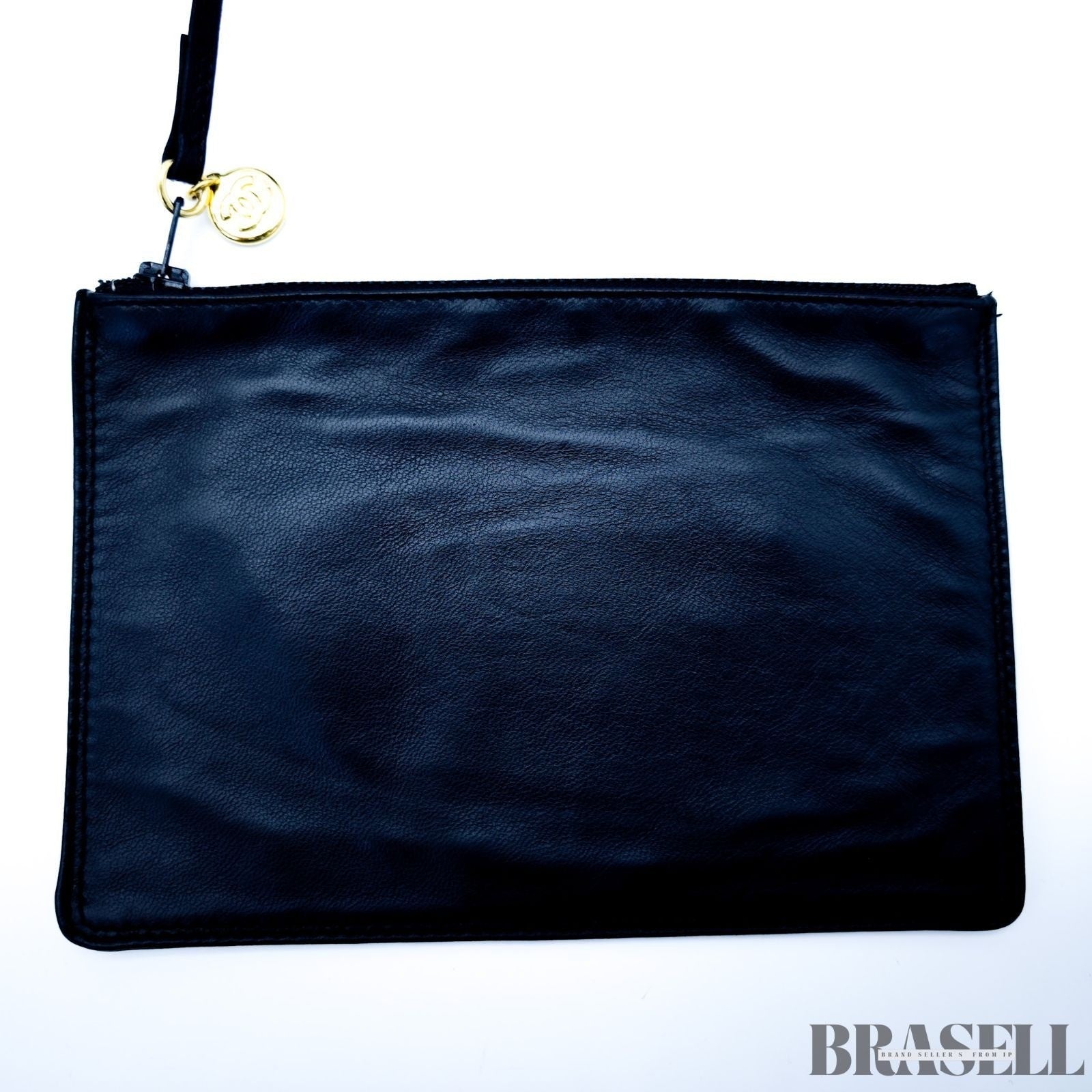 Chanel Drawstring Lambskin Coco Mark Chain Shoulder Bag Black Women w/Dust Bag