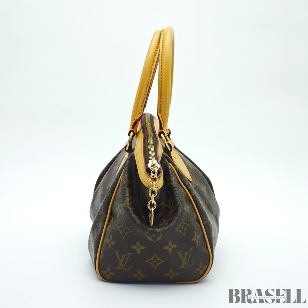 Louis Vuitton Tivoli PM M40143 Monogram Canvas Leather Handbag Tote Bag Brown
