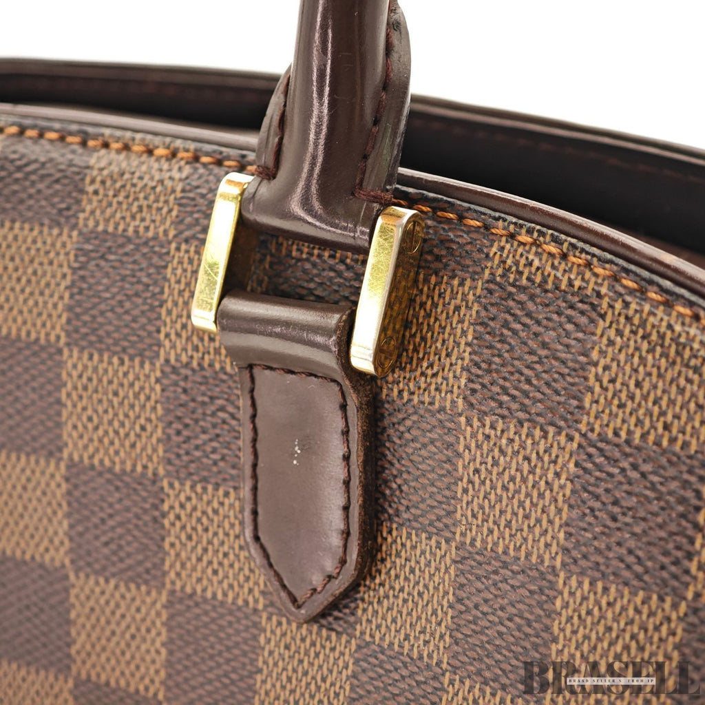 LOUIS VUITTON Saria ORIENTAL Hand Bag N51282 Damier Canvas Leather Ebene Brown