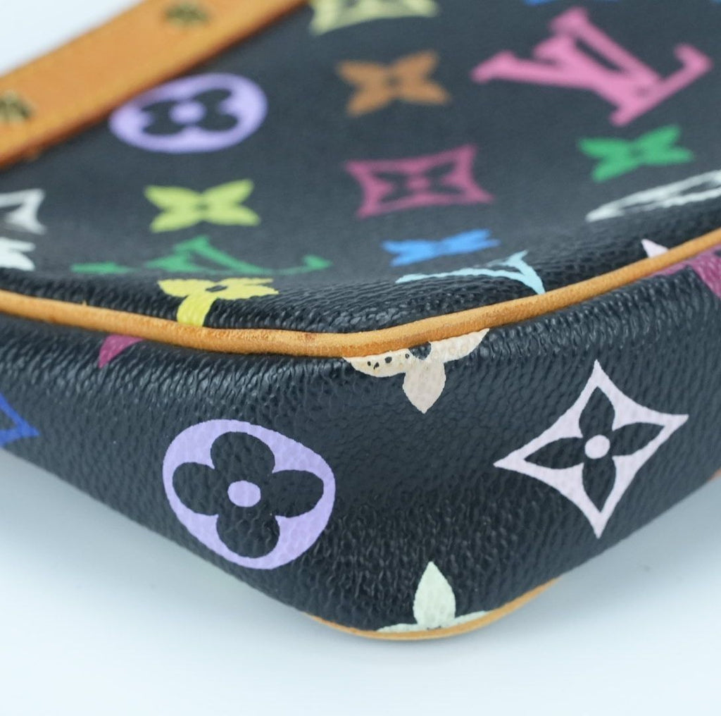 LOUIS VUITTON M92648 Multicolor Pochette Accessoires Noir Black Takashi Murakami