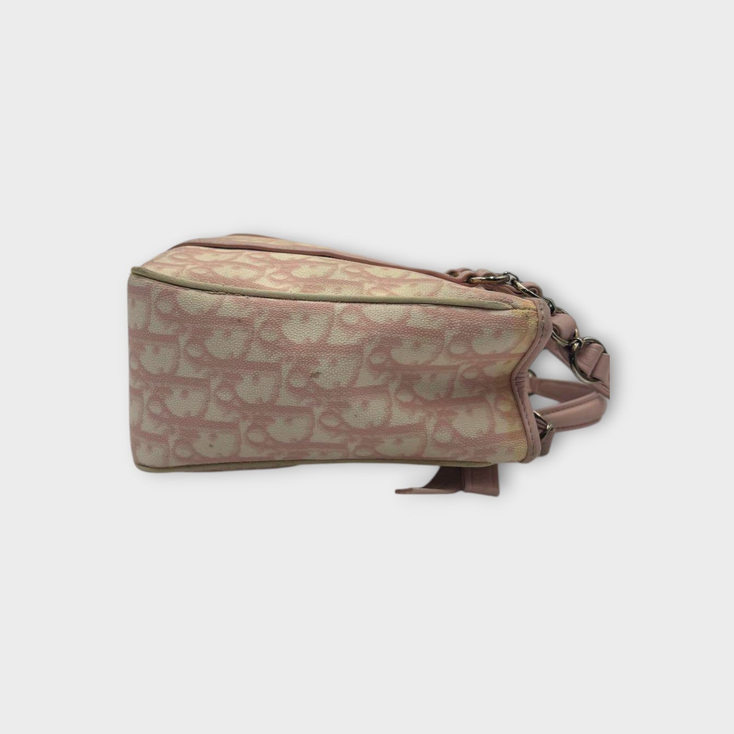 Christian Dior Romantic Trotter Handbag Tote Bag Leather PVC Pink 【B】