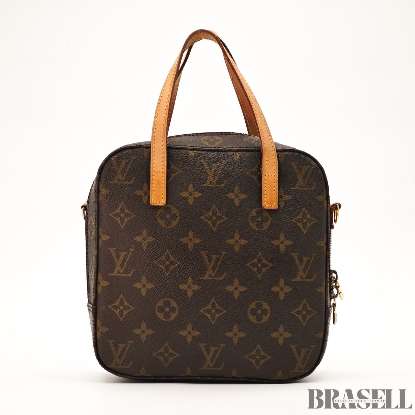 Louis Vuitton Spontini M47500 Monogram Handbag Shoulder Bag 2Way Brown