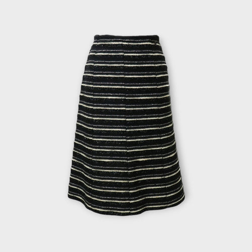 CHANEL Flare Skirt P19873V11554 Tweed Made in France 2002 Black