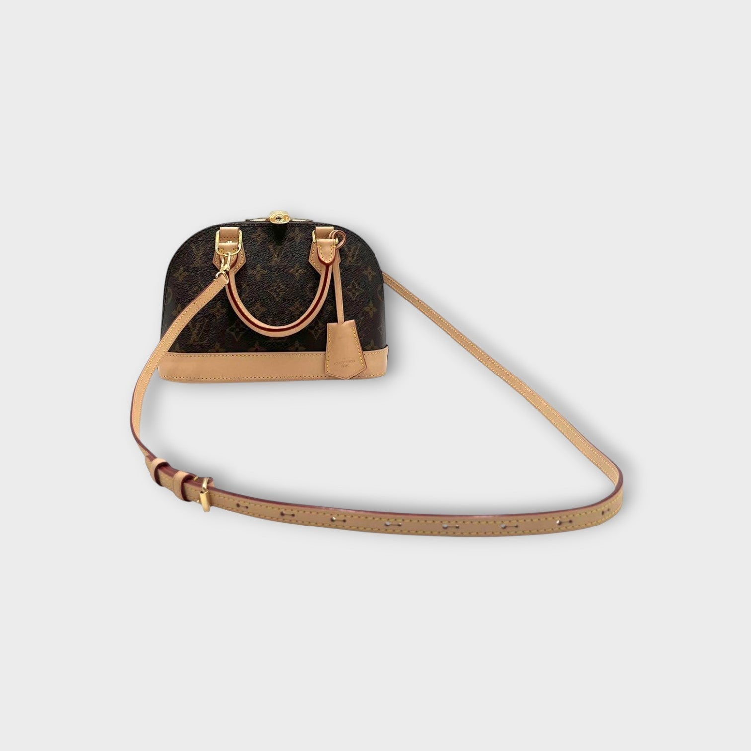Louis Vuitton Alma BB M53152 Monogram 2Way Handbag Brown Beige Leather 【S】