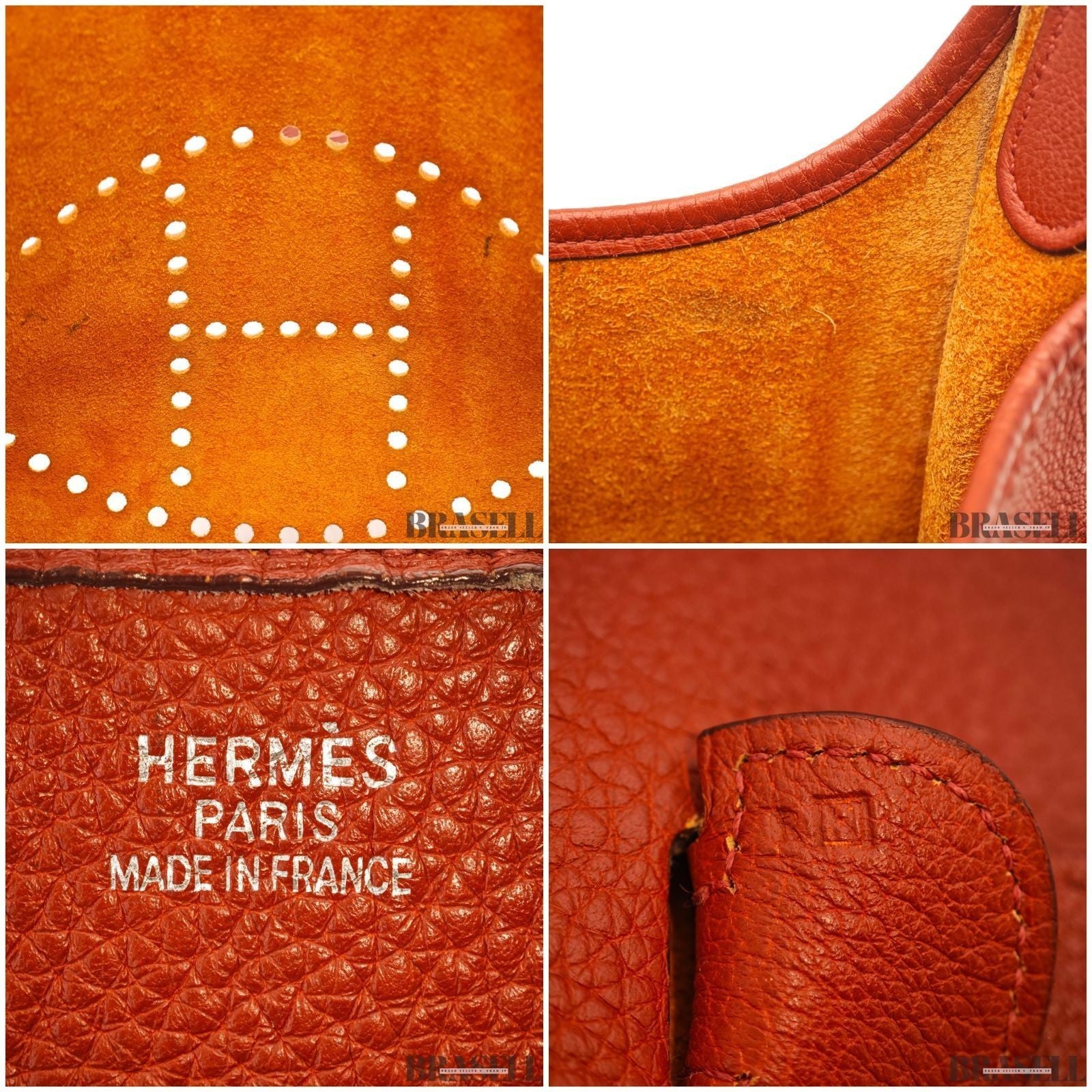 HERMES Evelyne II Shoulder Bag Brown Clemence Leather with Strap