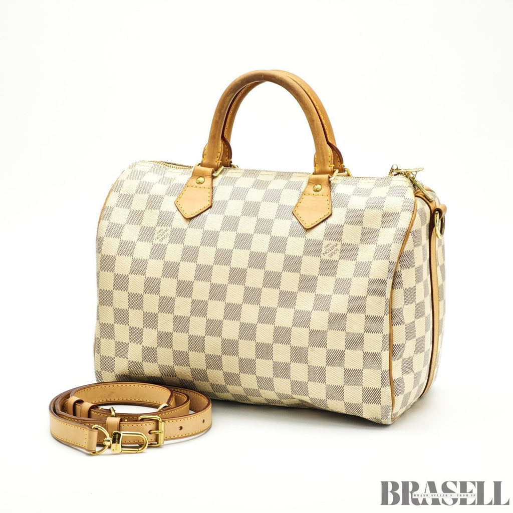 Louis Vuitton Azur Speedy Bandoulière 30 N40592 Handbag Shoulder Bag 2Way Ivory