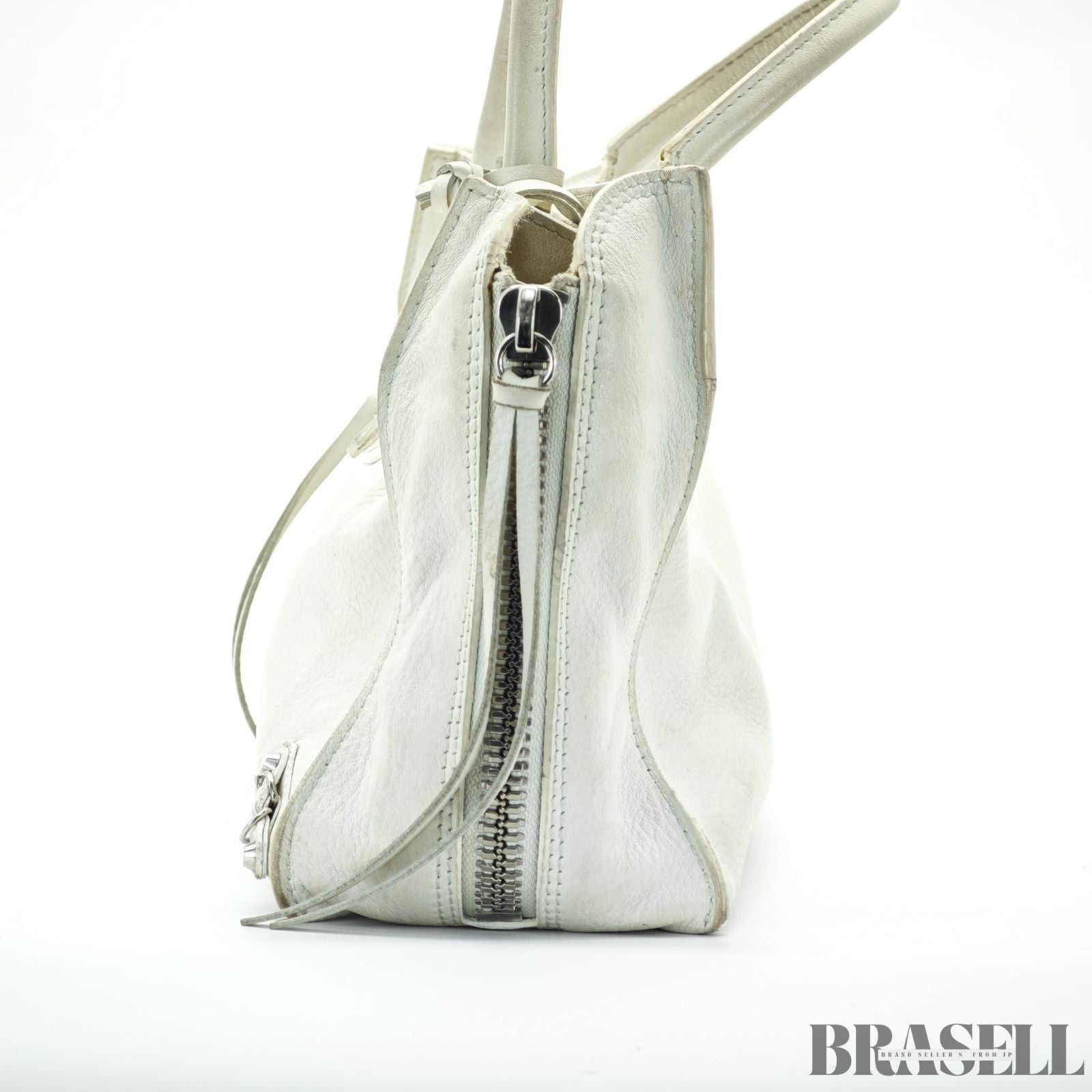 BALENCIAGA 2-Way Handbag Shoulder Bag Paper A4 370926 Ivory Women's