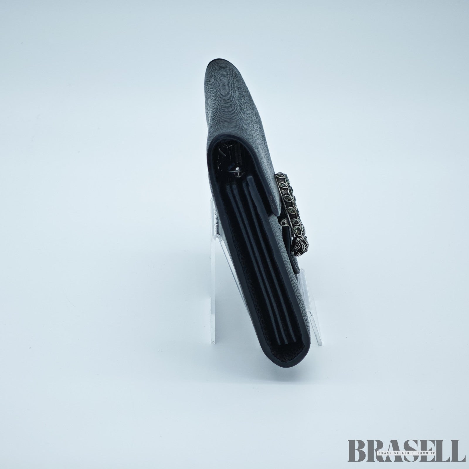 GUCCI Dionysus Tiger Head Chain Wallet 401231 Leather Black