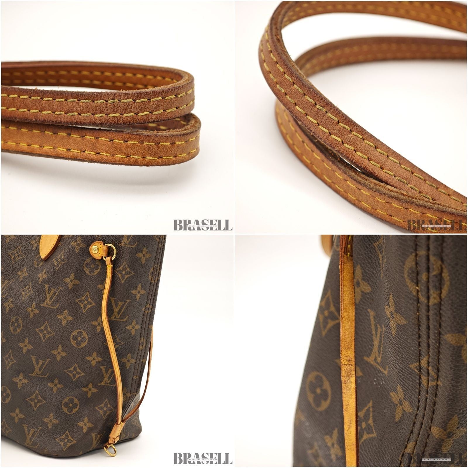 LOUIS VUITTON Neverfull MM Monogram Canvas Tote Bag M40156 France Made VI0078