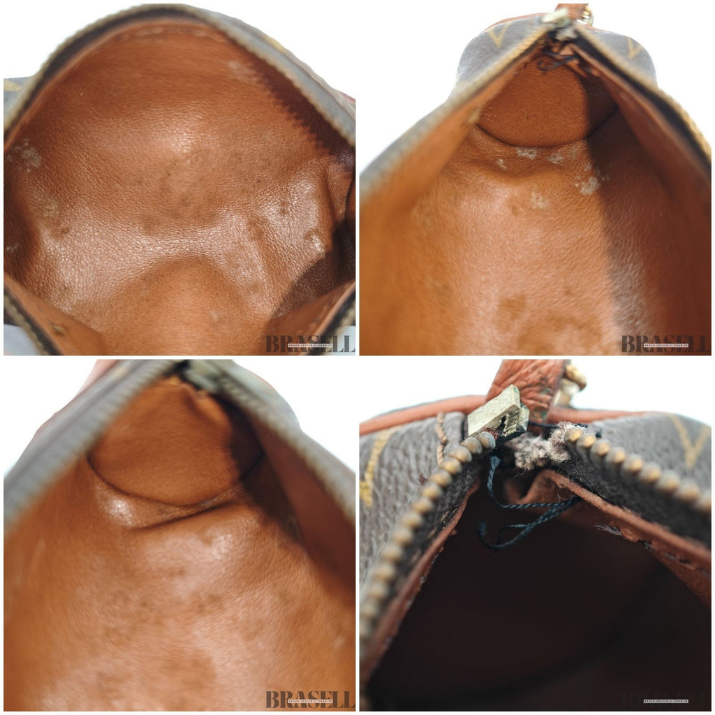 Auth Louis Vuitton Monogram Papillon GM M51365 Handbag Tote Bag Brown w/Poach