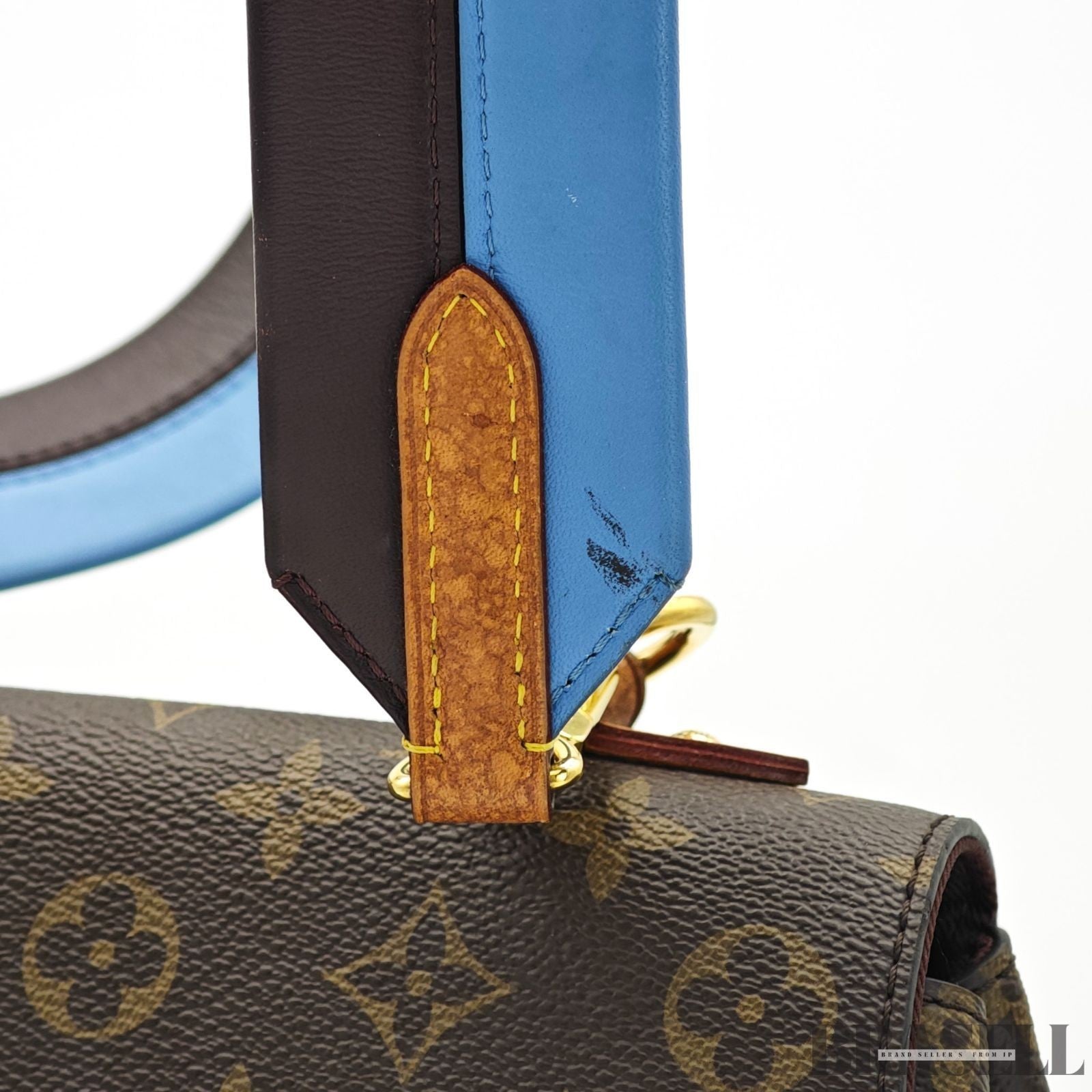 Louis Vuitton Cluny M42735 Damier Azur Handbag Shoulder Bag 2Way Flap Brown