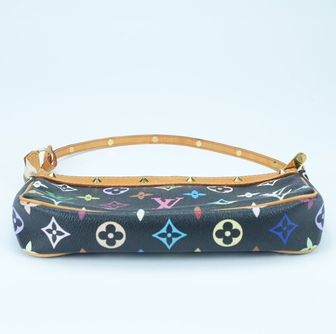 LOUIS VUITTON M92648 Multicolor Pochette Accessoires Noir Black Takashi Murakami
