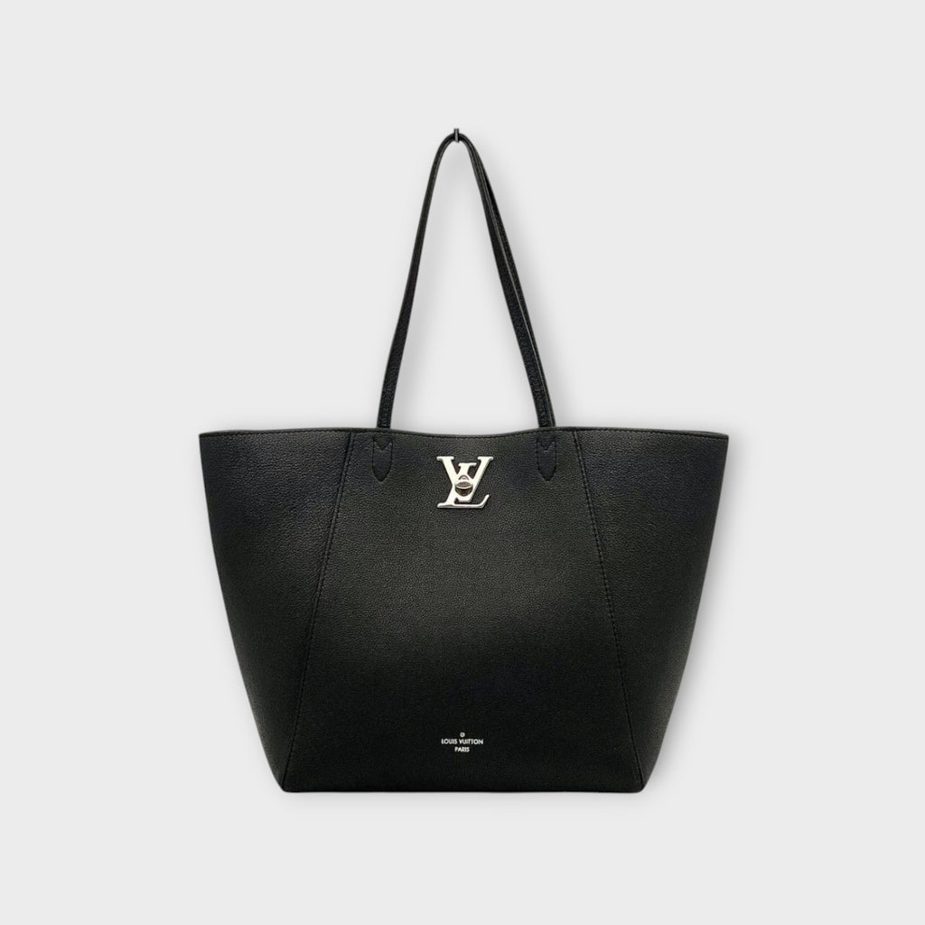 Louis Vuitton Lockme Cabas Tote Bag M42291 Black Leather Turn Lock 【A】