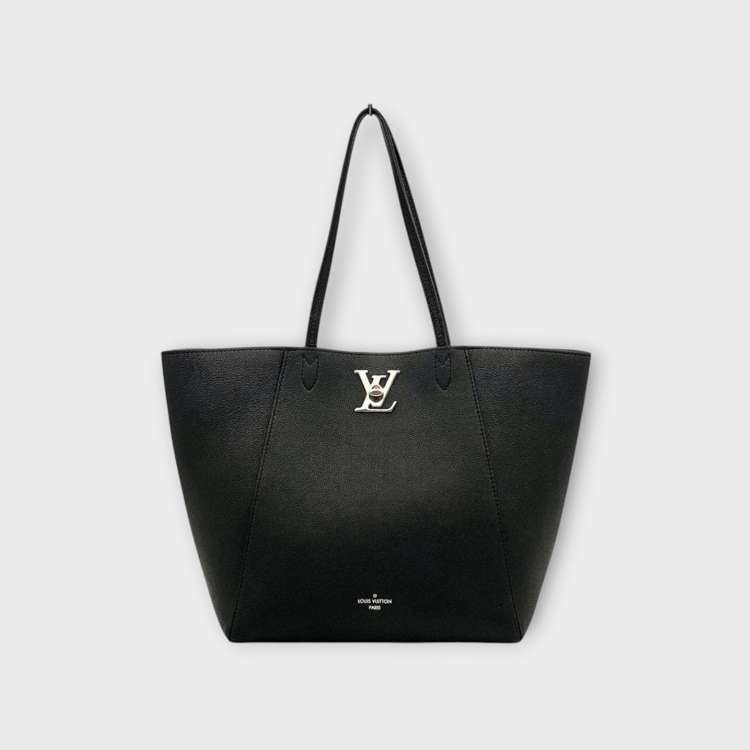 Louis Vuitton Lockme Cabas Tote Bag M42291 Black Leather Turn Lock 【A】