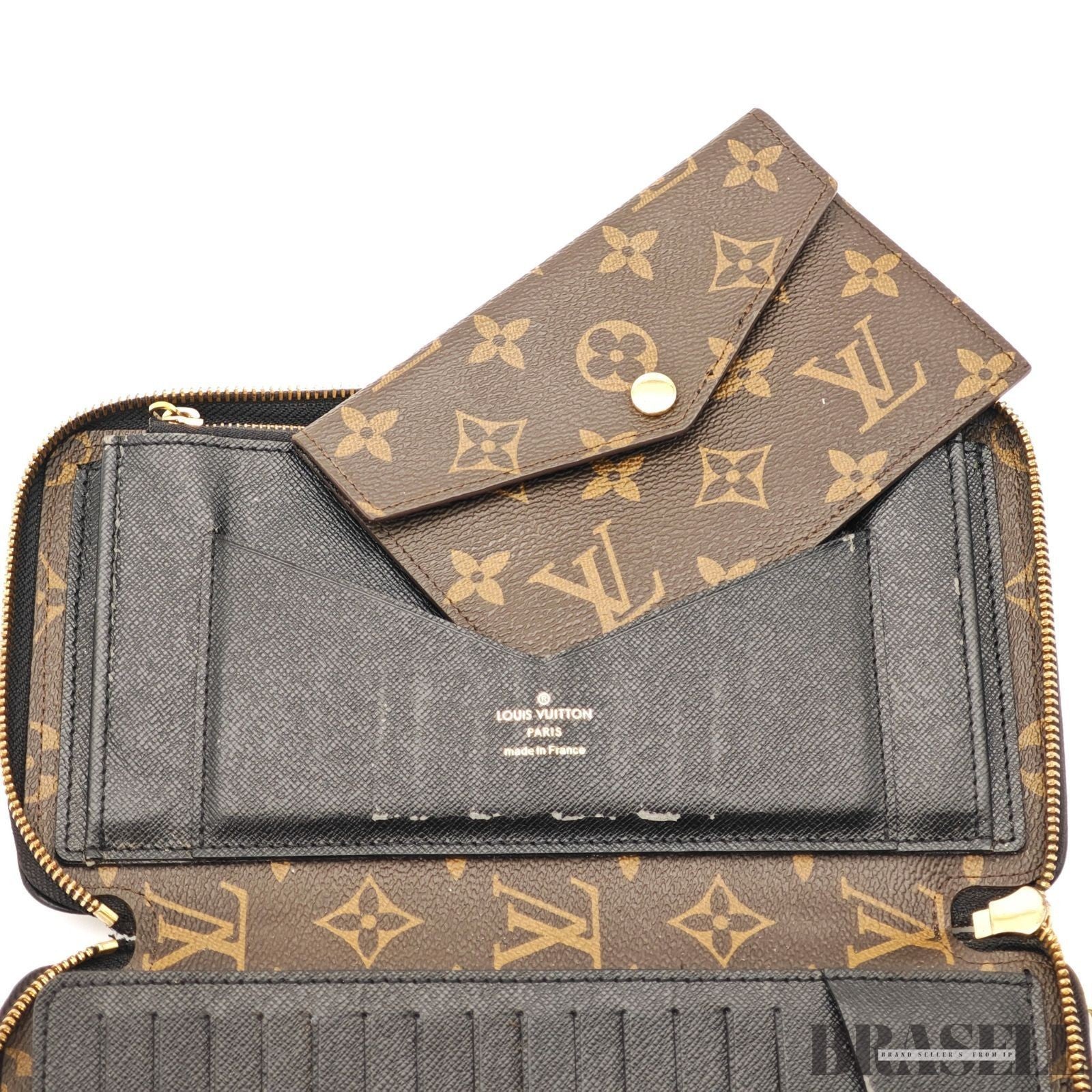 LOUIS VUITTON M60679 Monogram Daily Organizer Card Case Clutch Bag Wallet Brown