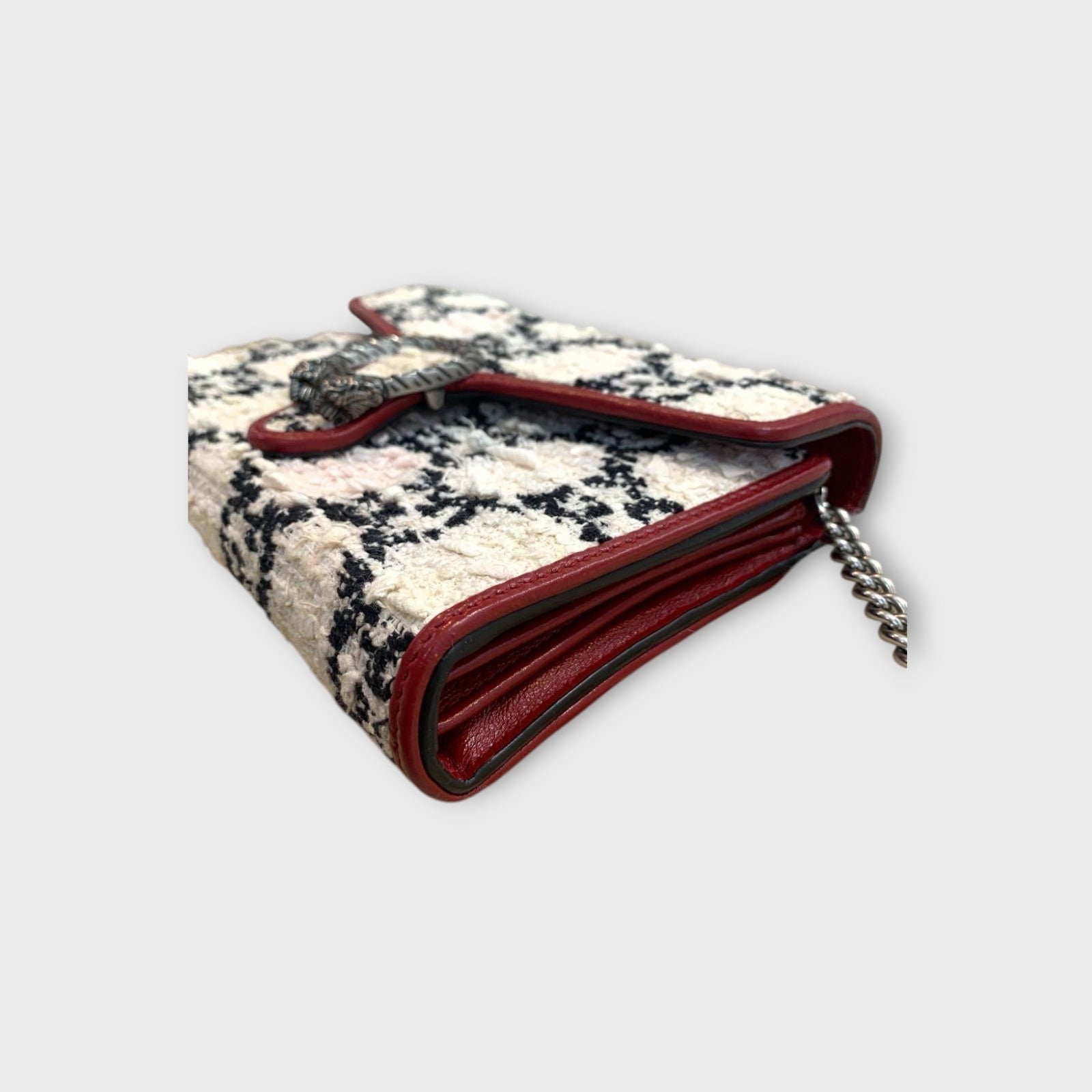 GUCCI Dionysus Tweed Chain Shoulder Wallet