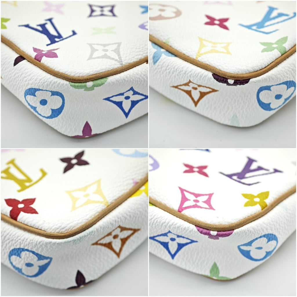 LOUIS VUITTON Multicolore M92649 Compact Small Handbag White