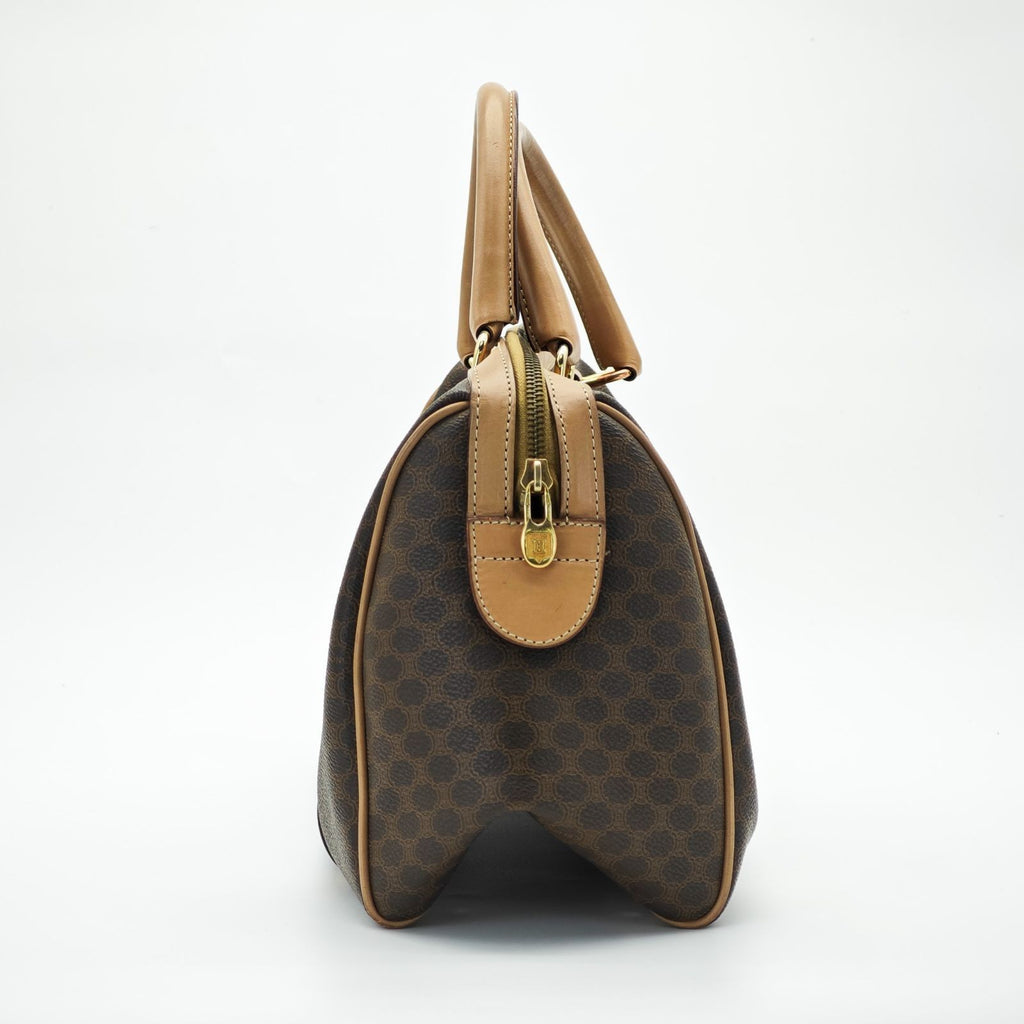 CELINE Macadam Handbag Mini Boston Bag Brown Women's