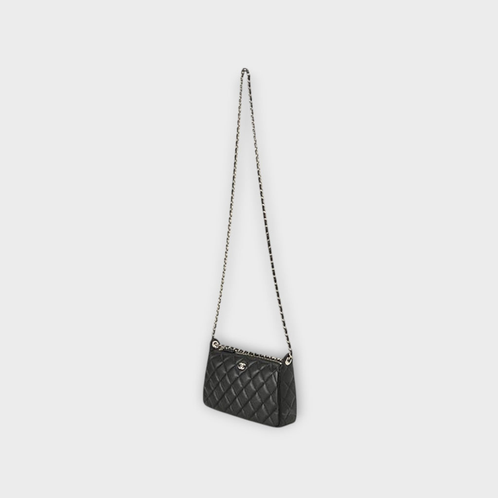 Chanel Matelassé Chain Clutch Black【S】