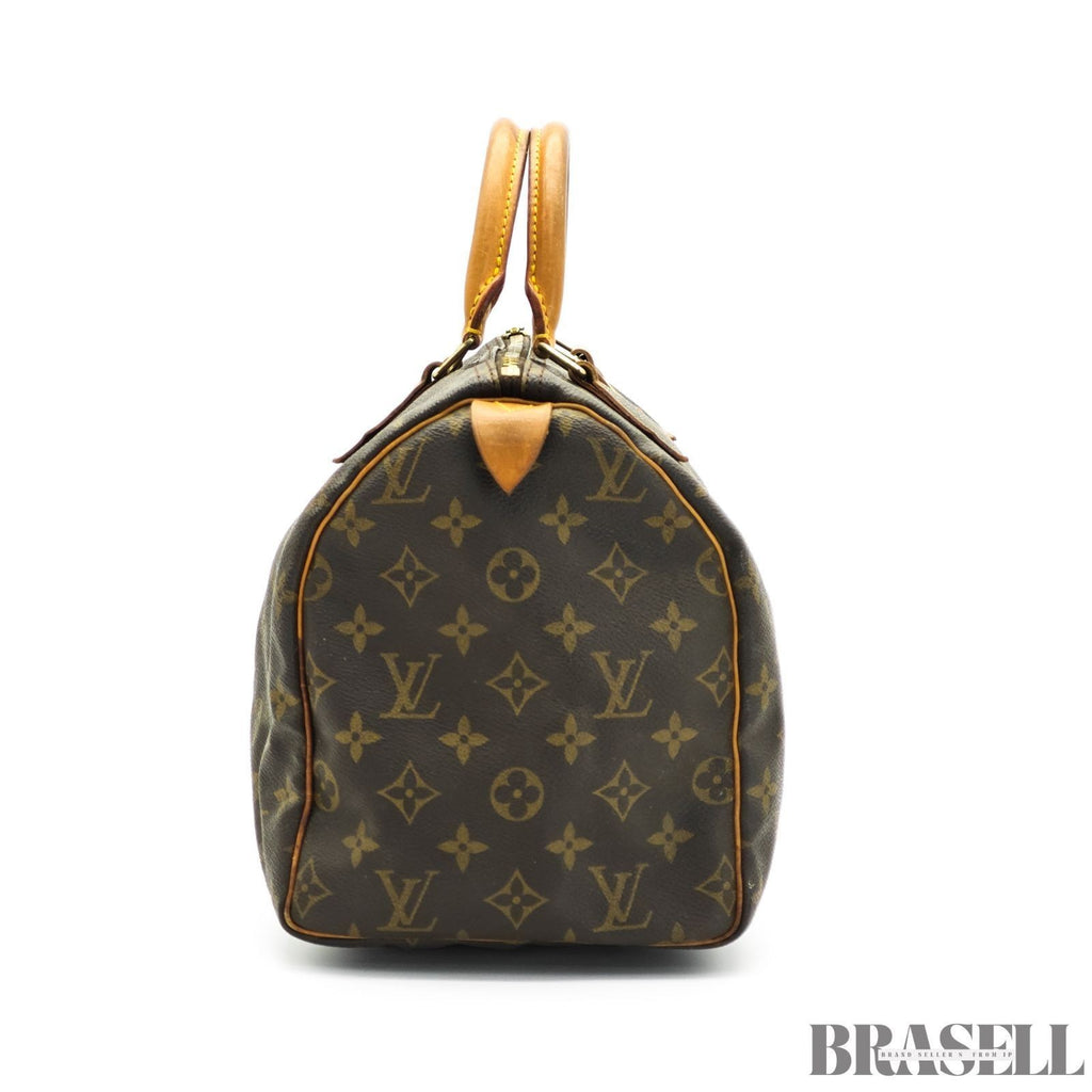 Louis Vuitton Speedy 30 M41526 Monogram Handbag Tote Bag Brown Woman