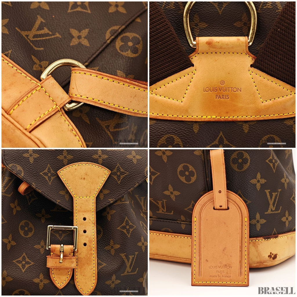 Louis Vuitton Montsouris GM M51135 Backpack Travel Monogram Canvas Leather Brown