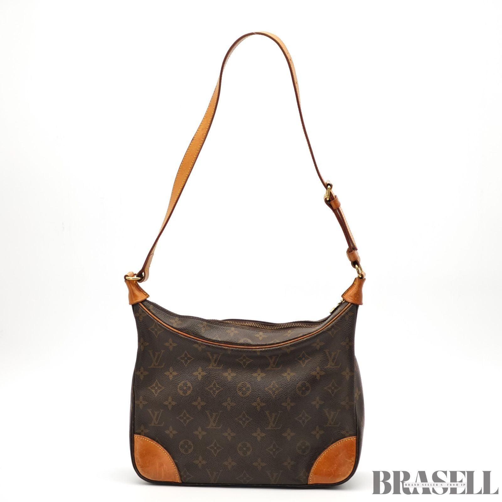 LOUIS VUITTON Boulogne 30 Shoulder Bag Monogram Leather Brown M51265 Women