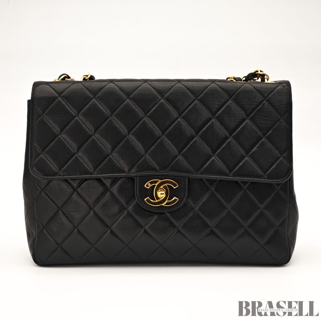 CHANEL Maxi Jumbo Matelasse 30 Shoulder Bag Chain Shoulder Bag Double Flap Black