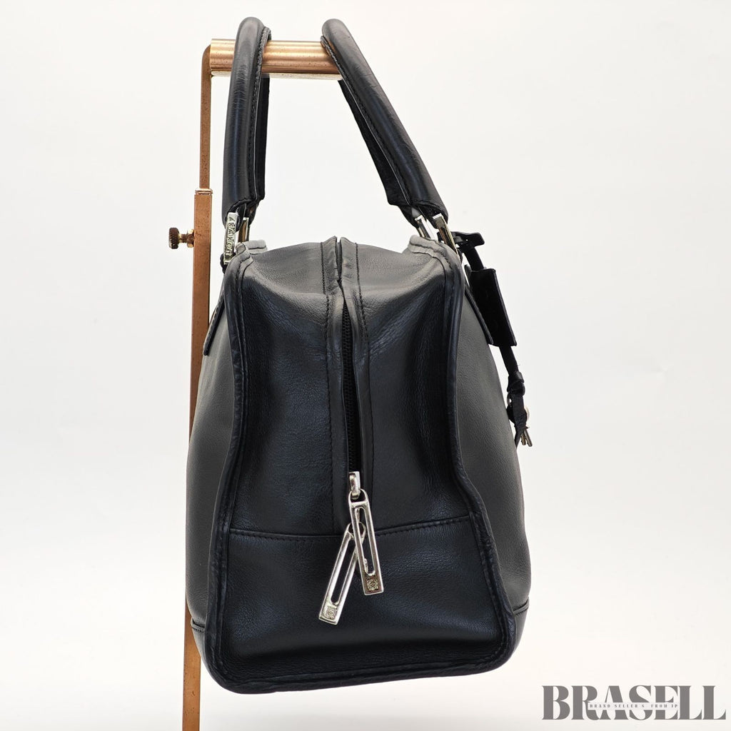 LOEWE Amazona 36 Handbag Horizontal Black with Silver Hardware