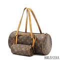 LOUIS VUITTON Papillon 30 M51385 Mini Boston Handbag Brown Monogram Canvas Pouch