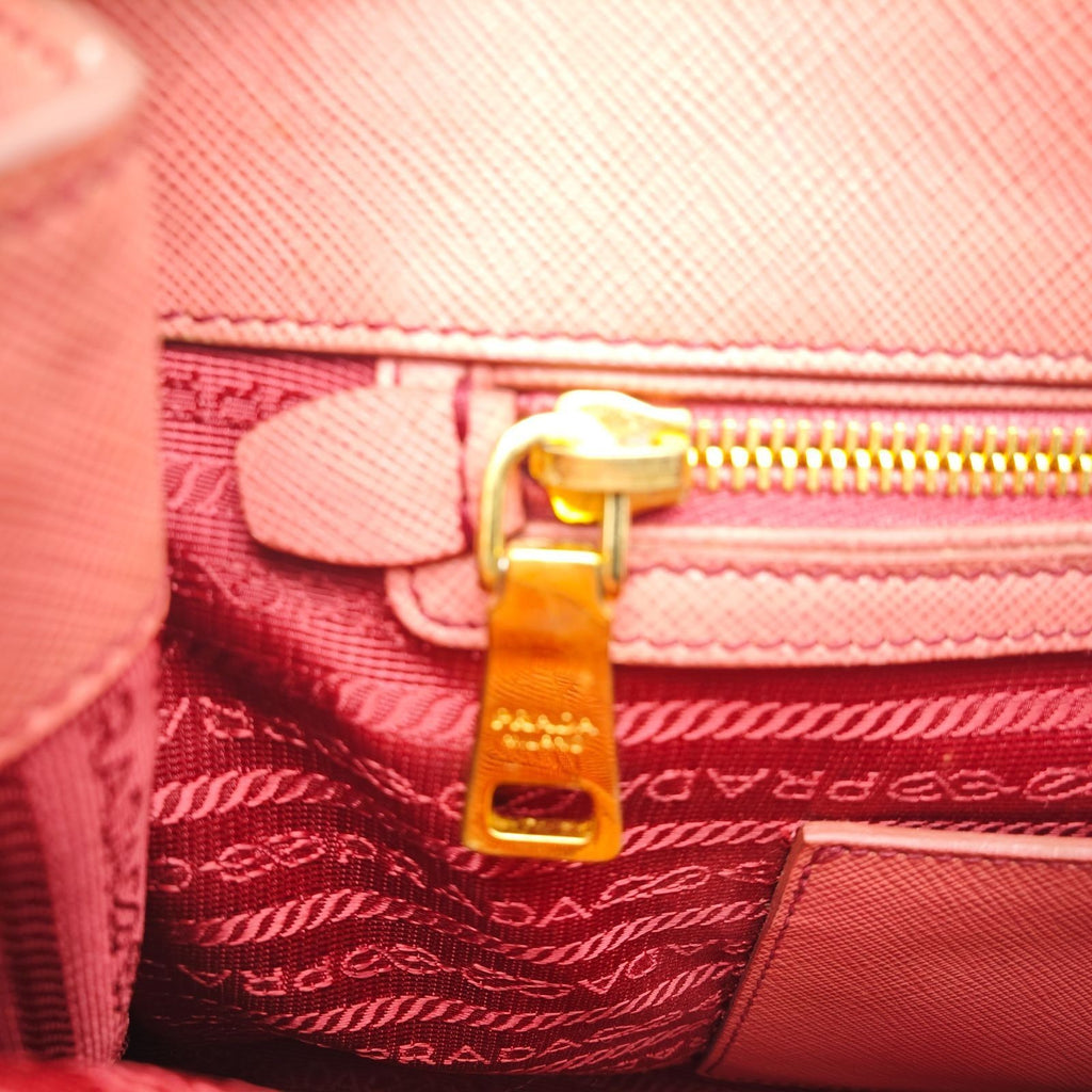 PRADA Saffiano Leather Galleria 2-Way Handbag/Tote Bag Pink with Shoulder Strap
