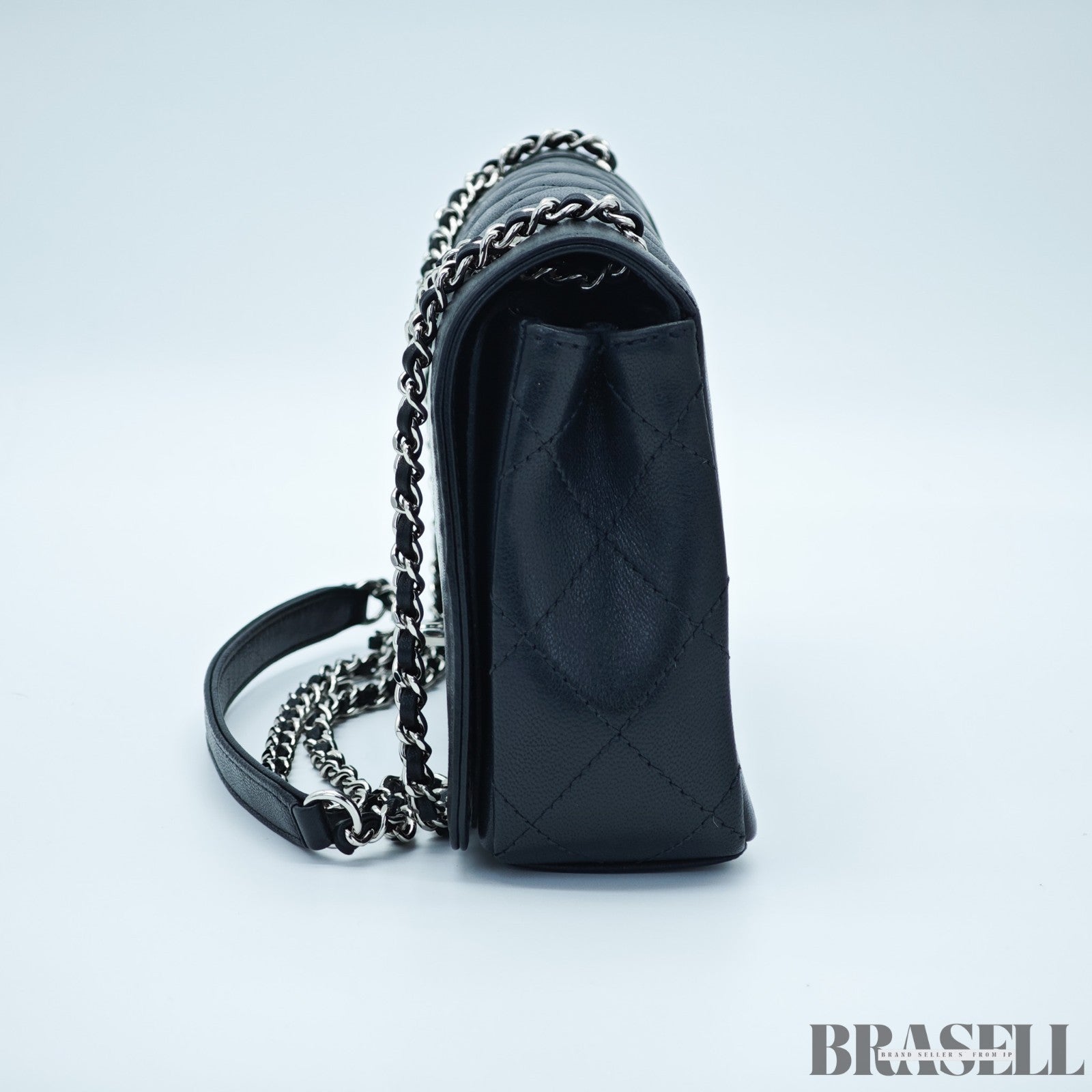 CHANEL Mademoiselle Vintage Double Flap W A93083 Chain Shoulder Bag Black