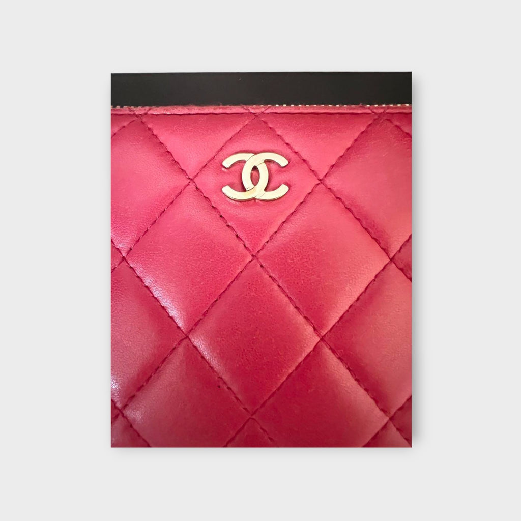 Chanel Matelassé L-Gusset Zip Around Wallet