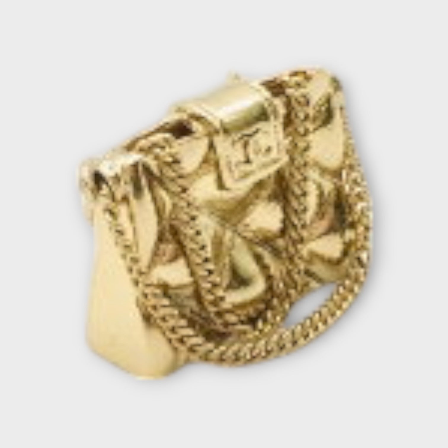 Chanel Coco Mark Matelassé Bag Motif Double Chain Gold【A】