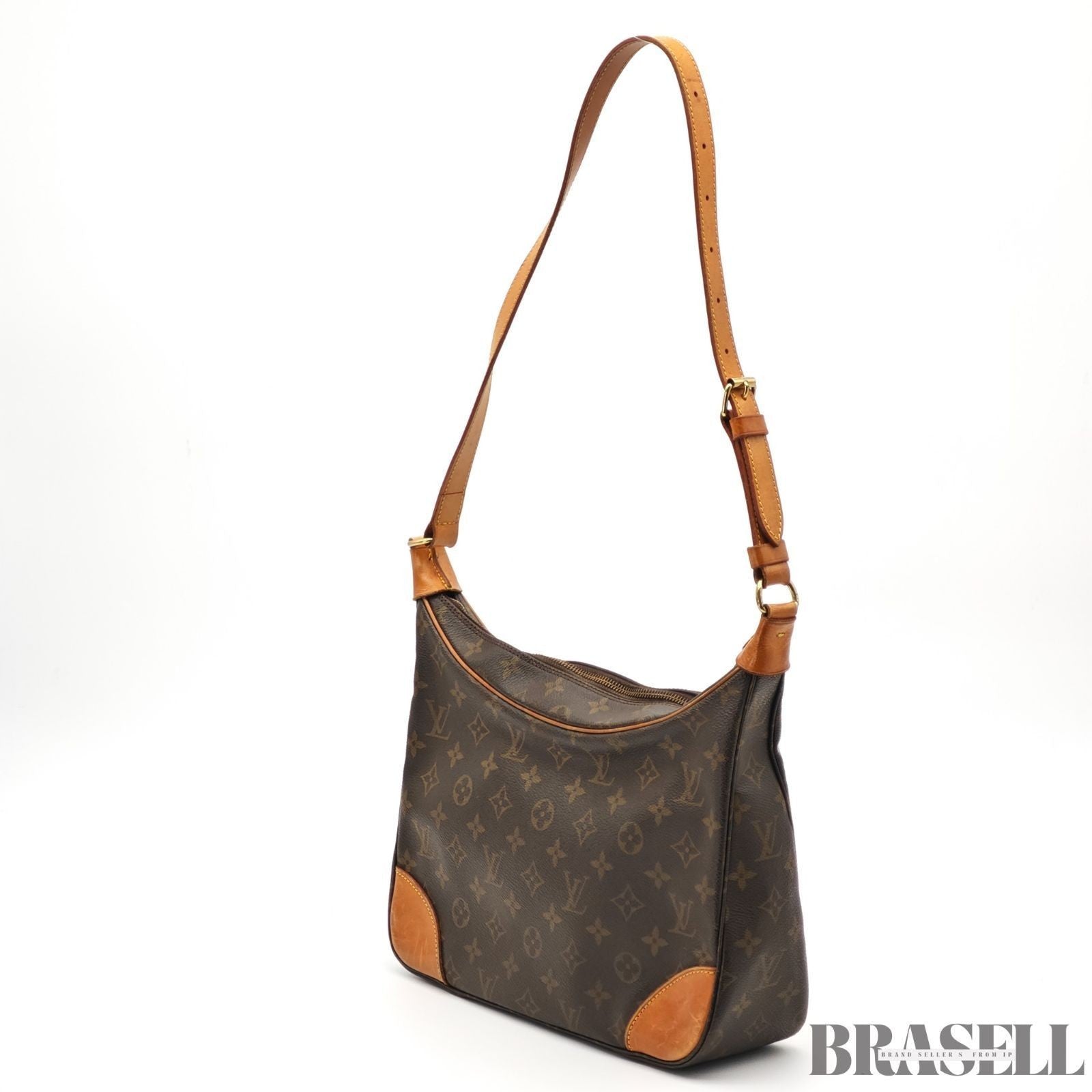 LOUIS VUITTON Boulogne 30 Shoulder Bag Monogram Leather Brown M51265 Women