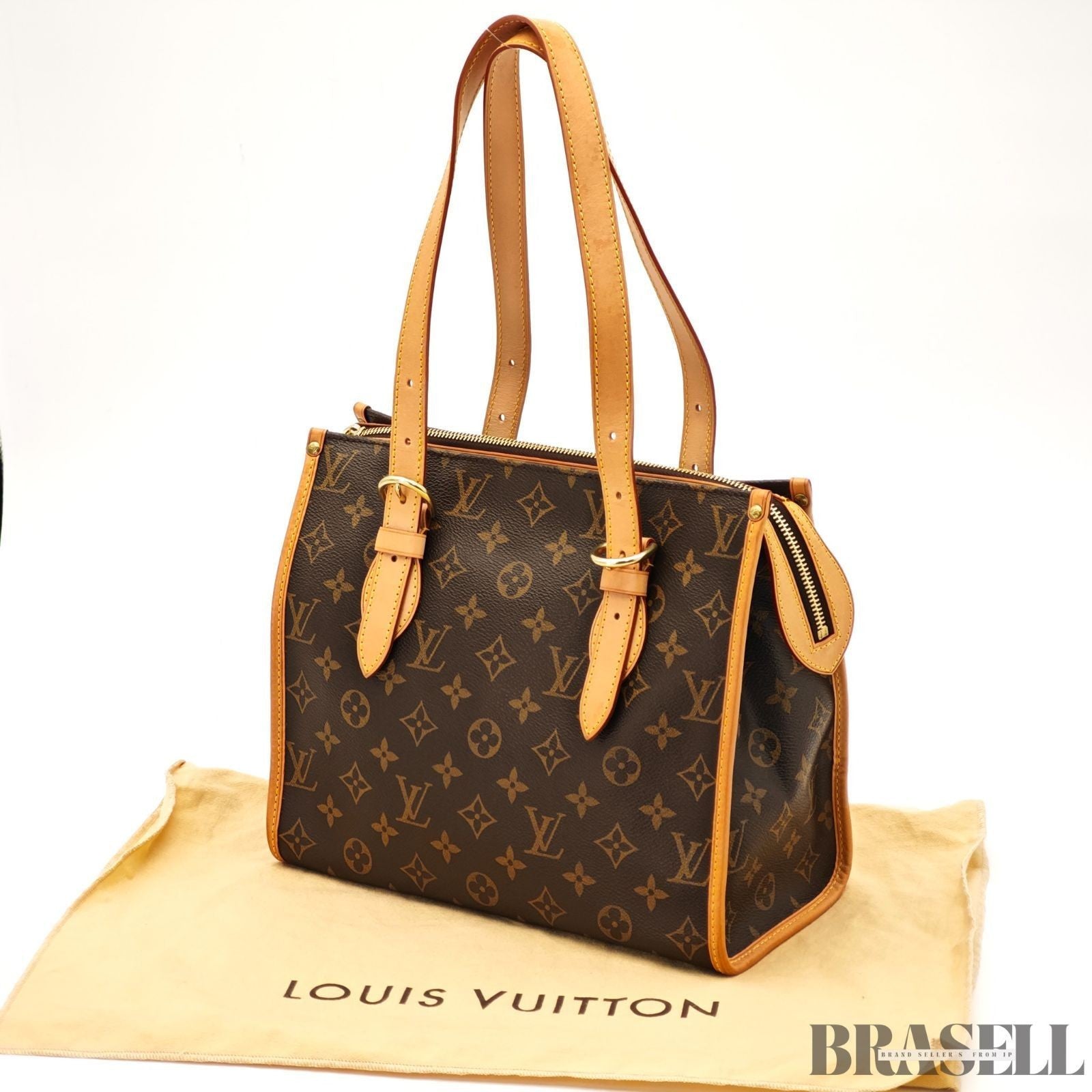 Authentic Louis Vuitton Monogram Popincourt Tote bag M40007 Canvas Brown