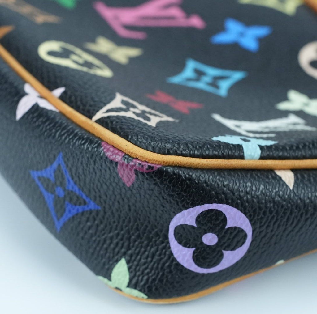 LOUIS VUITTON M92648 Multicolor Pochette Accessoires Noir Black Takashi Murakami
