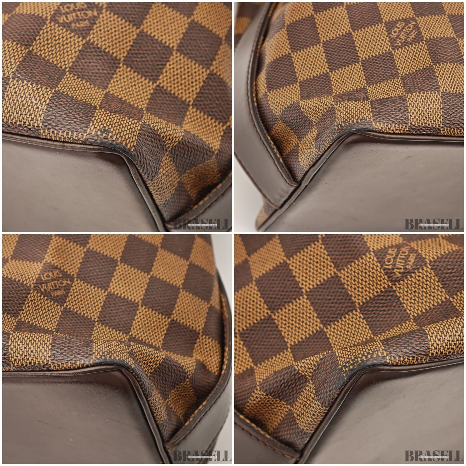 LOUIS VUITTON Chelsea Shoulder Tote Bag Damier Leather Canvas Brown N51119