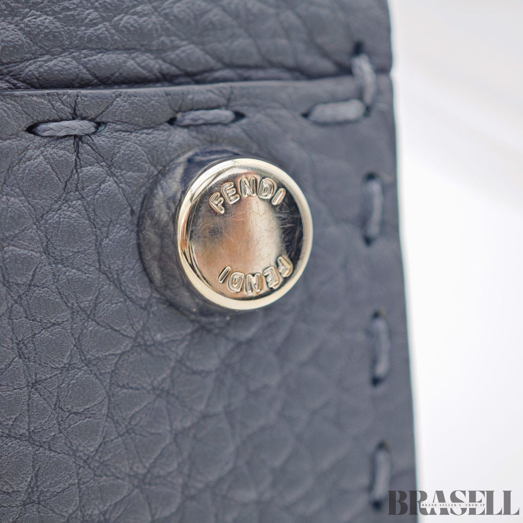 FENDI Peekaboo Selleria 8BN290 Gray Shoulder Bag/Handbag for Commuting Women's