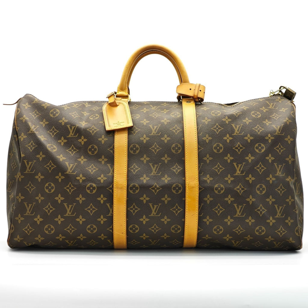 LOUIS VUITTON Keepall 55 M41424 Monogram Travel Boston Bag Brown Unisex