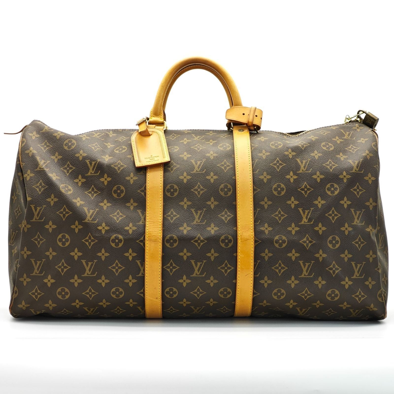 LOUIS VUITTON Keepall 55 M41424 Monogram Travel Boston Bag Brown Unisex