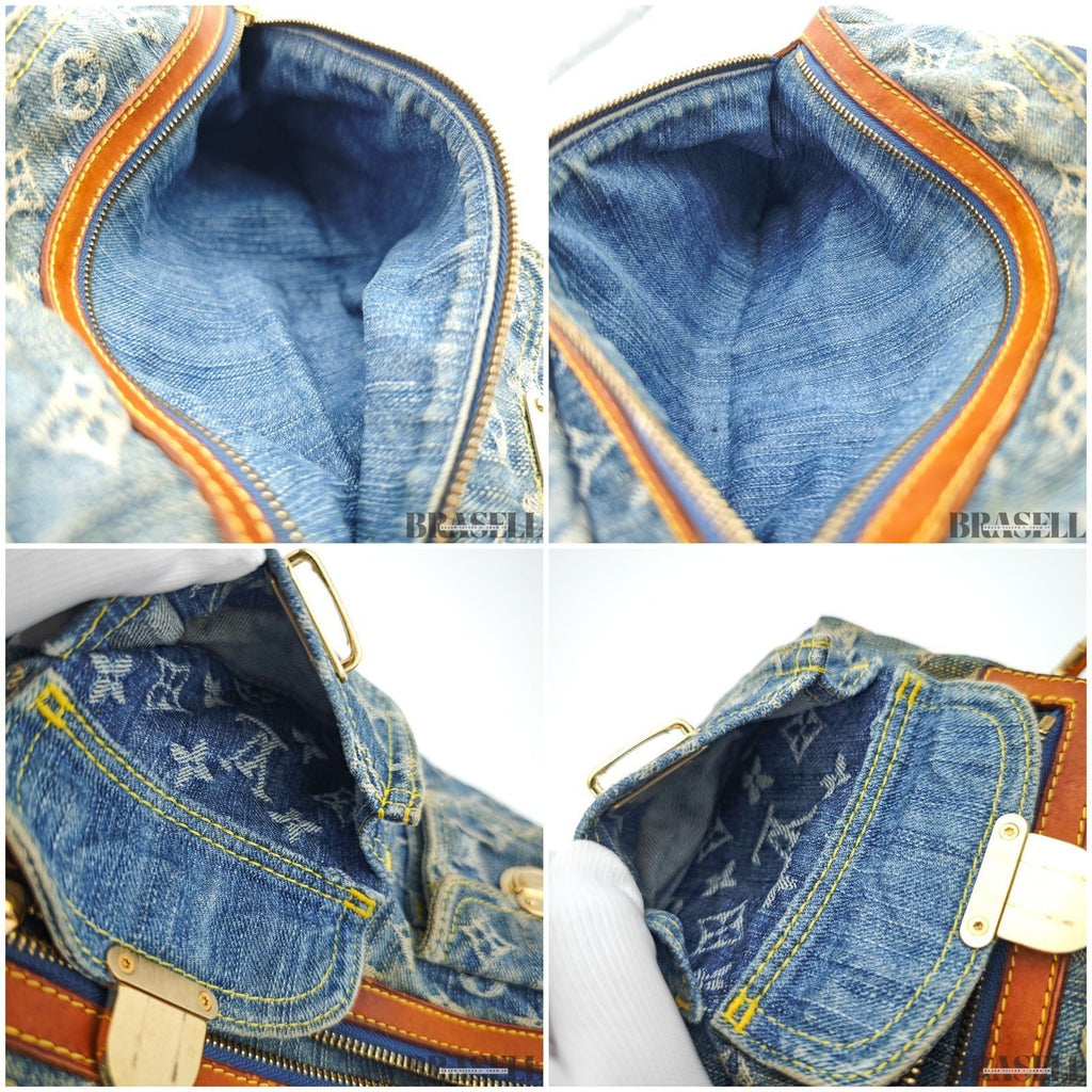 LOUIS VUITTON Buggy PM Shoulder Bag Monogram Denim Leather Blue M95049 France